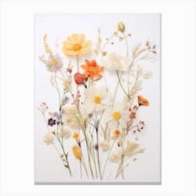 Pressed Flower Botanical Art Wildflowers 2 Canvas Print