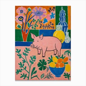 Pig In The Garden Style unemployment Canvas Print