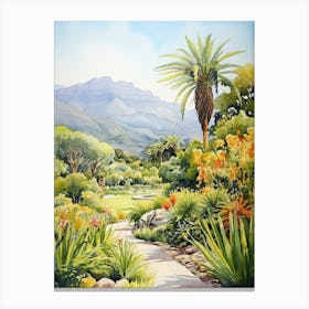 Kirstenbosch Botanical Garden South Africa Watercolour 2 Canvas Print