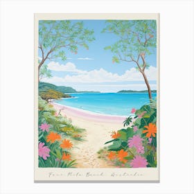 Poster Of Four Mile Beach, Australia, Matisse And Rousseau Style 1 Canvas Print