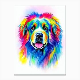 Newfoundland Rainbow Oil Painting dog Canvas Print