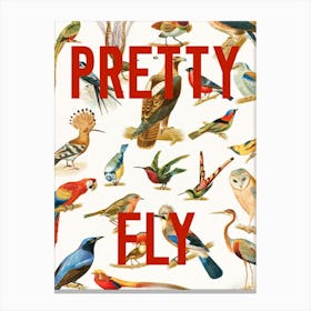 Pretty Fly Bird Pattern Canvas Print