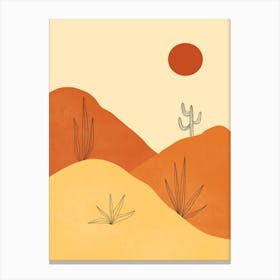 Red Sun Desert Canvas Print