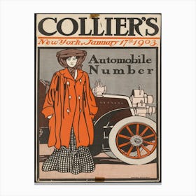 Collier's Automobile Number, New York, January 17th, 1903, Edward Penfield Canvas Print