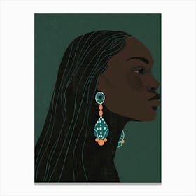 Black Woman With Earrings 3 Canvas Print