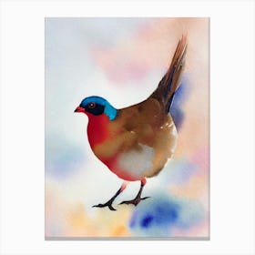 Partridge Watercolour Bird Canvas Print