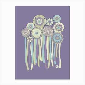 Floral Extravaganza Party [purple and blue] Canvas Print