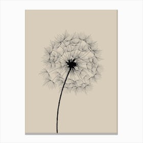 Neutral Dandelion Print Beige 1 Canvas Print