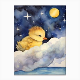 Baby Duckling 1 Sleeping In The Clouds Canvas Print