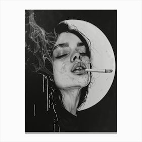Girl and her Cigarette Canvas Print