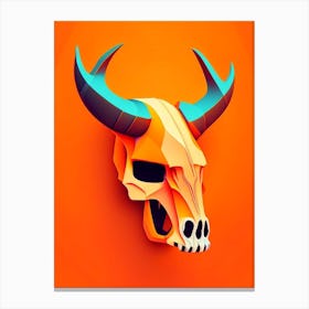 Animal Skull Orange Pop Art Canvas Print