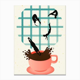Coffee Addicts,mug,coffeelovers Canvas Print