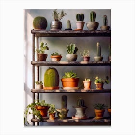 Cactus Shelf plant lover Canvas Print