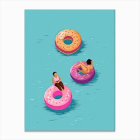 Donut Pool Float 6 Canvas Print