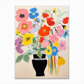 Flower Painting Fauvist Style Hollyhock 1 Canvas Print