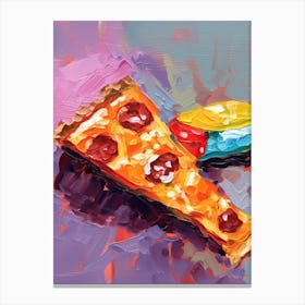 A Slice Of Pizza Oil Painting 6 Canvas Print