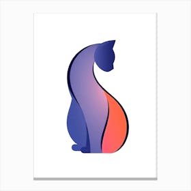 Cat Logo Style Illustration Canvas Print