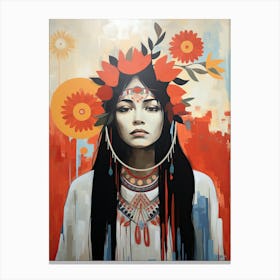 Tribal Radiance, Boho Art Style Canvas Print