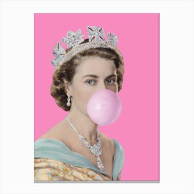 Queen Elizabeth Bubble-Gum Canvas Print