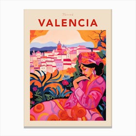 Valencia Spain 5 Fauvist Travel Poster Canvas Print