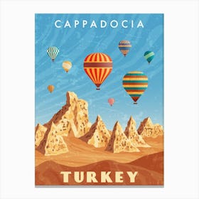 Turkey, Cappadocia — Retro travel minimalist poster Canvas Print