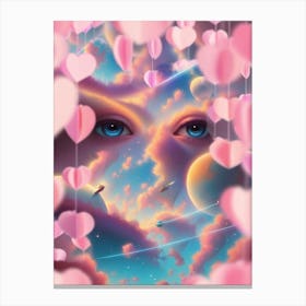 Girl In Space 3 Canvas Print