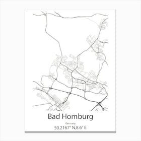 Bad Homburg,Germany Minimalist Map Canvas Print