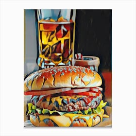 Cool Burgers And Drinks Canvas Print