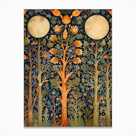 William Morris Moon And Trees 4 Canvas Print