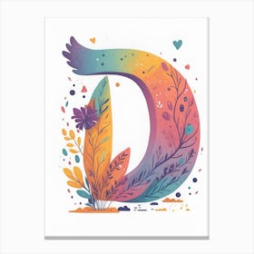 Colorful Letter D Illustration 83 Canvas Print
