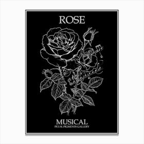 Rose Musical Line Drawing 4 Poster Inverted Canvas Print