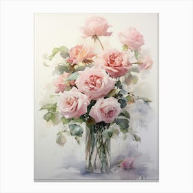 Rose Petal Perfection: Vase Wall Décor Canvas Print