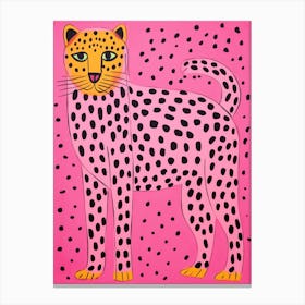 Pink Polka Dot Cheetah 2 Canvas Print