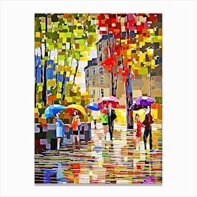 People In The Rain Canvas Print