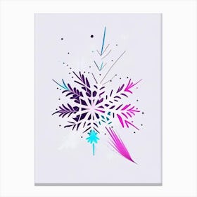Unique, Snowflakes, Minimal Line Drawing 3 Canvas Print