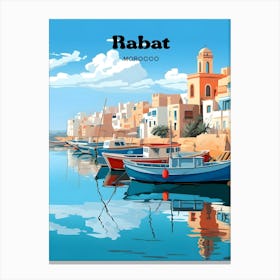 Rabat Morocco Seaside Modern Travel Illustration Canvas Print