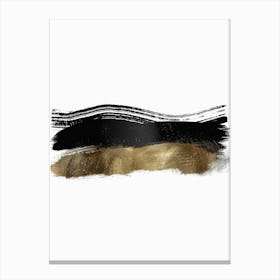 Gold And Black Brush Strokes 47 Canvas Print