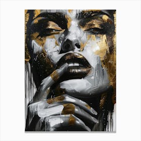 Gold And Black 111 Canvas Print