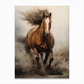 A Horse Painting In The Style Of Photorealistic Technique 1 Canvas Print