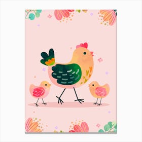 Hen And Chicks Canvas Print