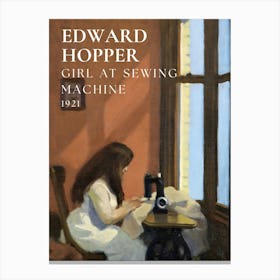 Edward Hopper Girl At Sewing Machine Canvas Print