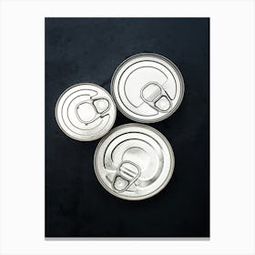 Tin cans — Food kitchen poster/blackboard, photo art 1 Canvas Print