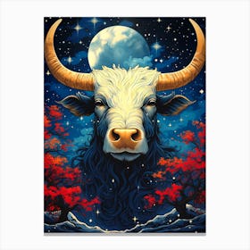 Bull At Night Canvas Print