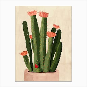 Christmas Cactus Plant Minimalist Illustration 7 Canvas Print