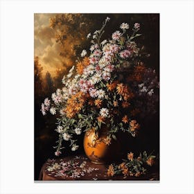 Baroque Floral Still Life Asters 4 Canvas Print