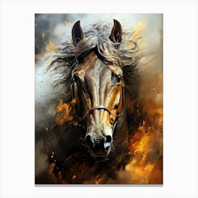 Horse In Flames Canvas Print