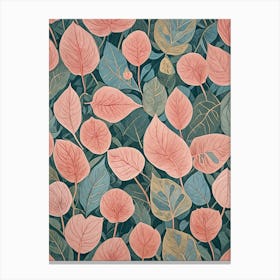 Dancing Pink Leaves Canvas Print