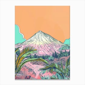 Mount Vesuvius Italy Color Line Drawing (8) Canvas Print
