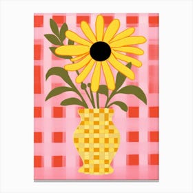 Wild Flowers Yellow Tones In Vase 2 Canvas Print