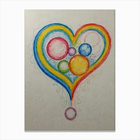 Heart With Bubbles Canvas Print